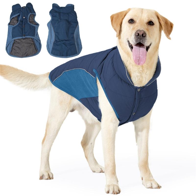 

Dog Warm Plain Warm Vest for Medium, Large Dogs Soft Jumpsuit Apparel Thick Coat Pullover Winter Pajamas XXL синій