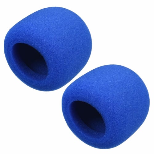 uxcell Foam Microphone Cover, Thick Sponge, 60mm Outer Diameter, Handheld Microphone Windscreen, Blue, KTV, Pack of 2