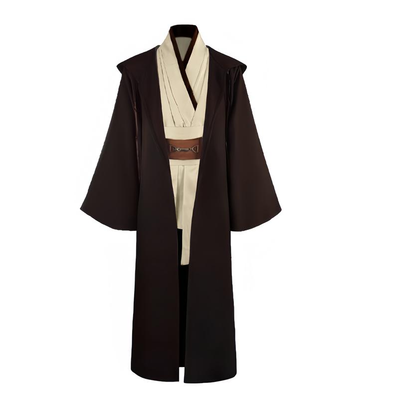 Obi Wan Kenobi Herrenkostüm Robe Erwachsener Männlich Jedi Ritter Tunika Kostüm Kapuzenuniform Komplettset Halloween Cosplay Umhang
