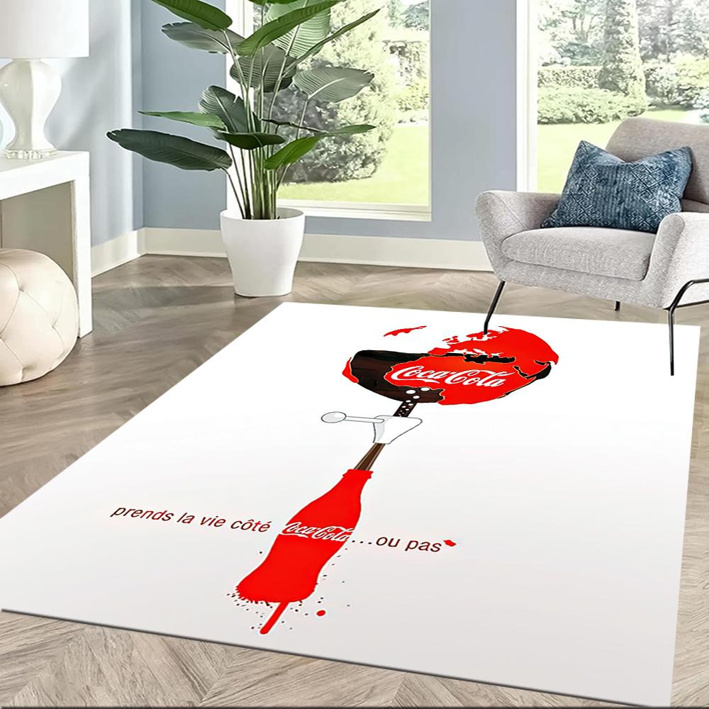 Coca-cola Classic Bottle Cap Square Rugs Are a Great Choice for Living Rooms, Bedrooms, Home Décor, and As Gifts.