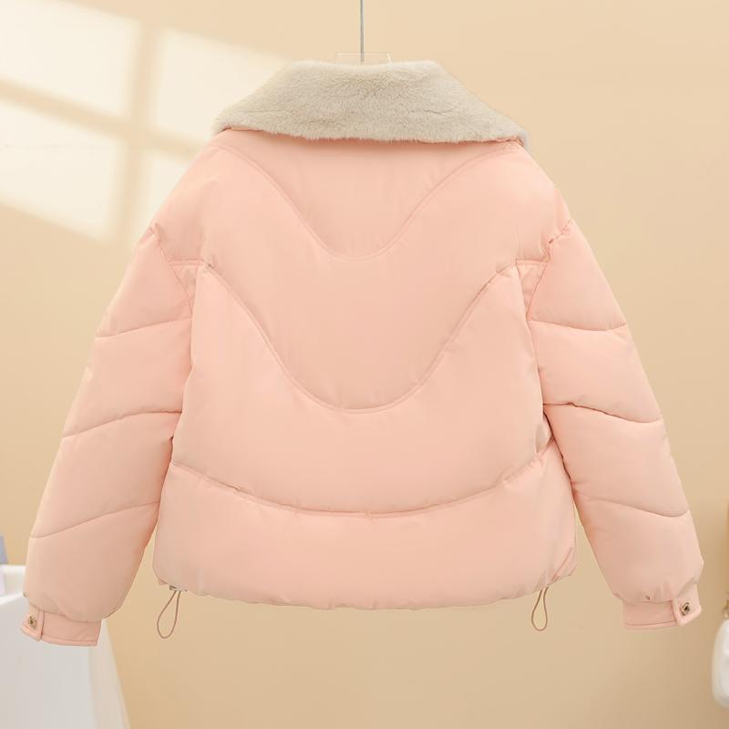 Fashion Woman Winter Coats Faux Fur Collar Casual Thick Warm Short Parkas Women Jackets