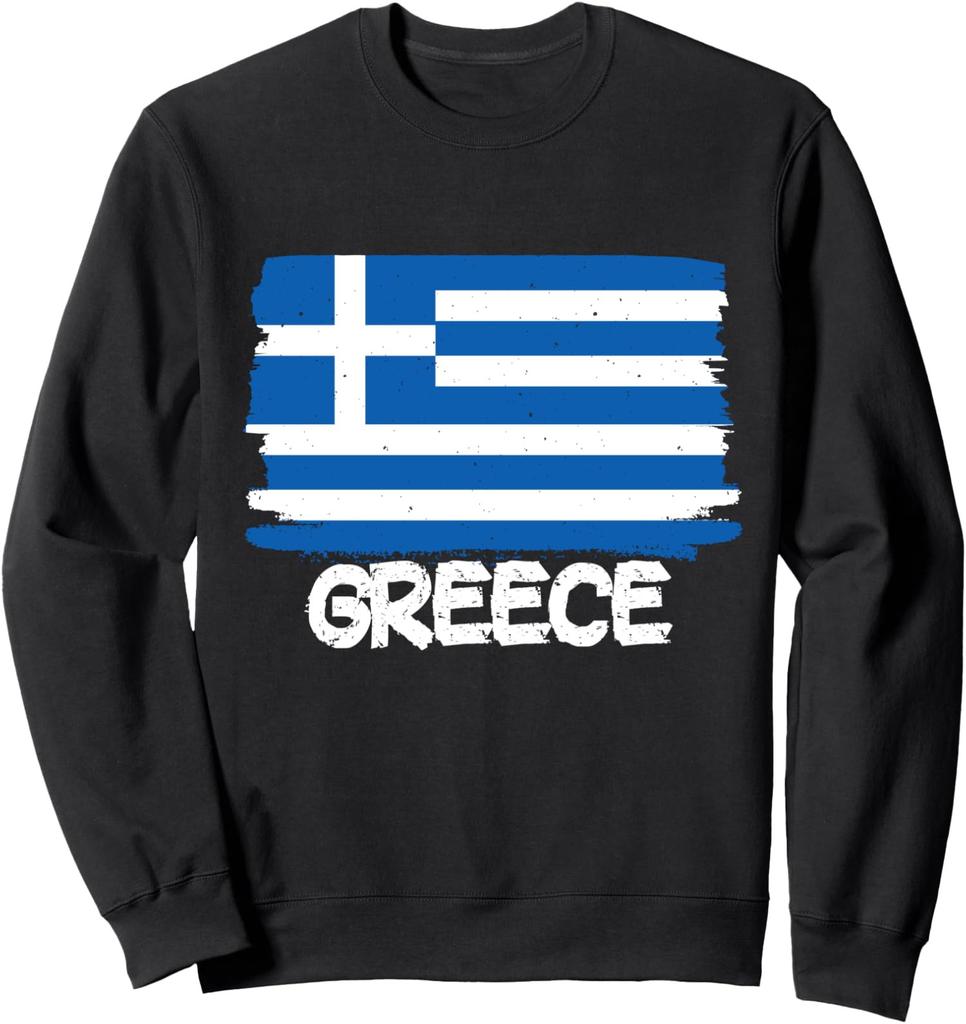 Cool Greece Flag Country Greece Flag Design Unisex Crewneck Sweatshirt