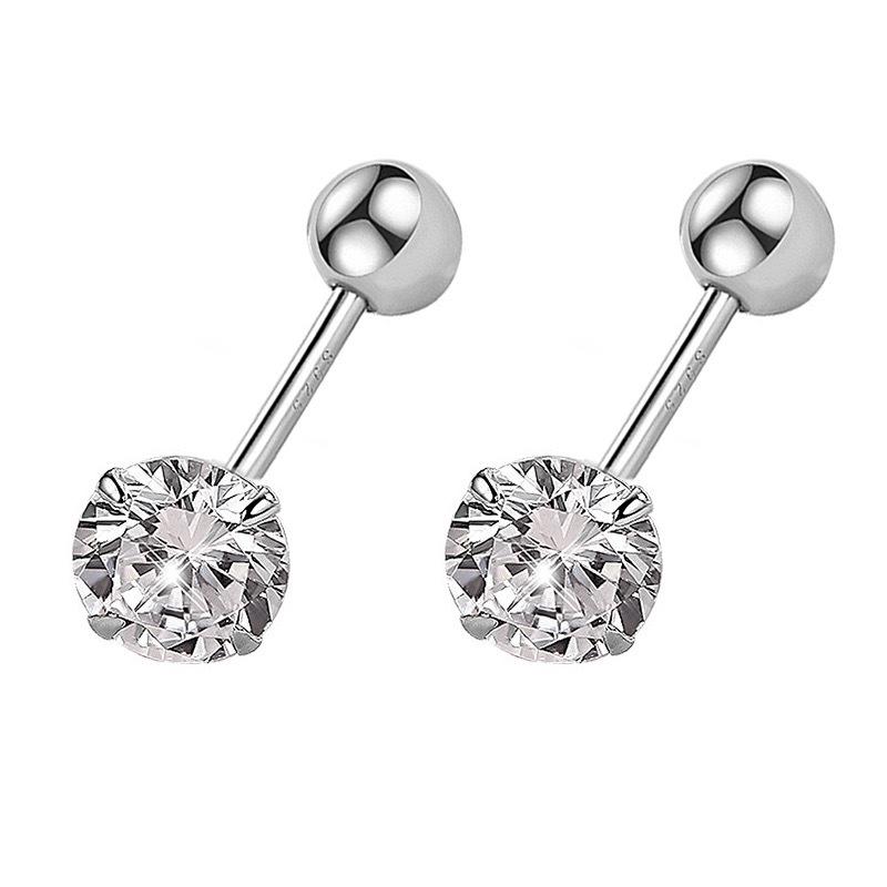 Серебряные серьги S925 для женщин: Элегантные серьги-пусеты для пирсинга ушей с циркониевыми и бриллиантовыми акцентами, высококлассный дизайн