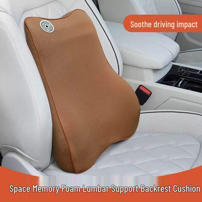 Premium Memory Foam Car Headrest & Lumbar Support Pillow Set