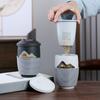Ceramic mug simple with lid filtered water cup office brewing cup portable travel tea cup