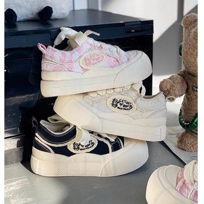 New Thick Bottom Round Head Special-Interest Design Classic Style Canvas Casual Board Shoes Women