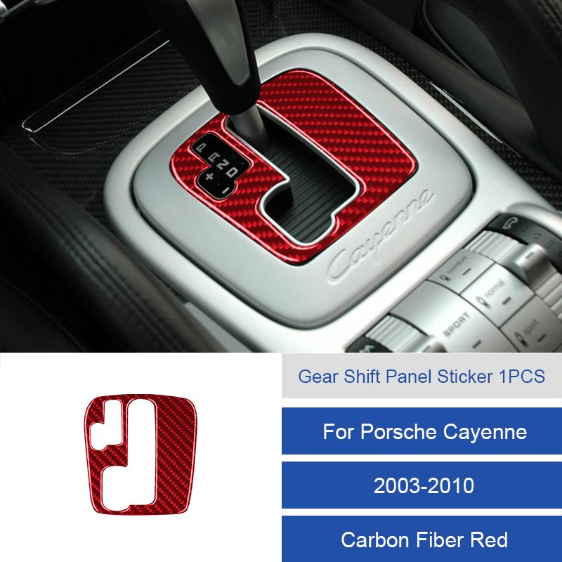 Per Porsche Cayenne 2003 2004 2005 2006 2007 2008 2009 2010 Pannello Adesivo Leva Cambio Console Centrale Morbido in Fibra di Carbonio / PVC