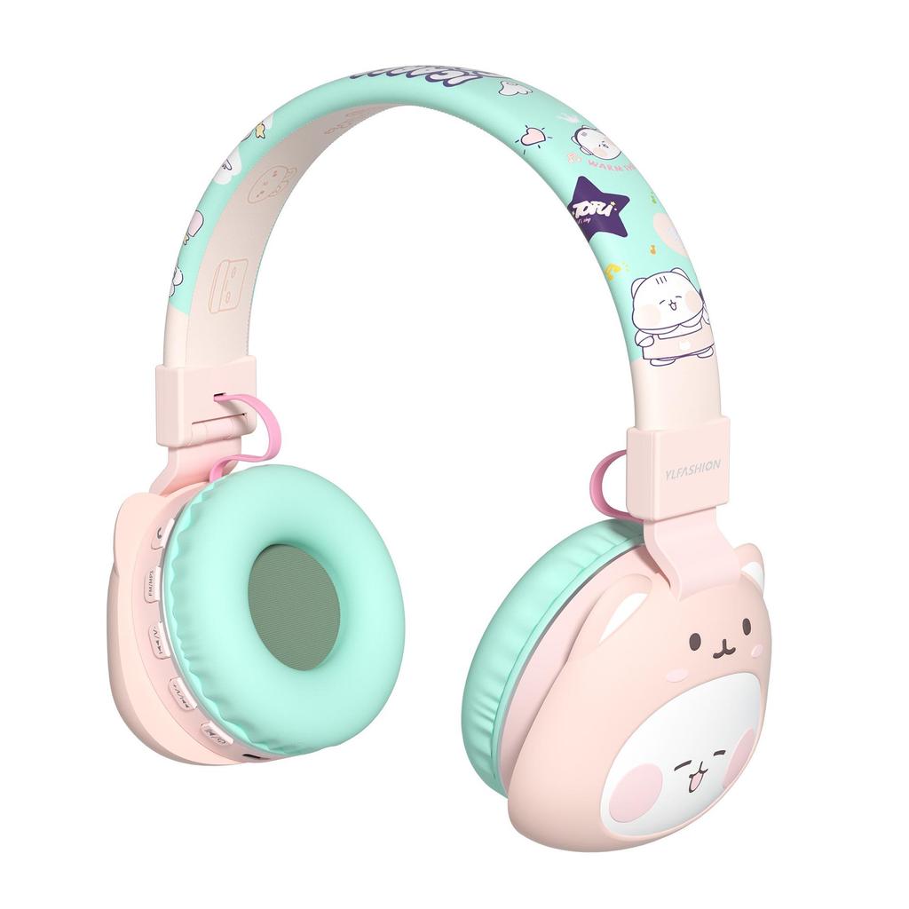 Bluetooth Over-Ear dětská sluchátka - Roztomilá, Bezdrátová, Dlouhá výdrž baterie, Pro hraní her & E-sport