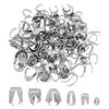 120Pcs 6 Style 304 & 201 Stainless Steel Snap On Bails, Stainless Steel Color, 5~11x5~11x2~6.5mm, Pin: 1mm, 20Pcs/style