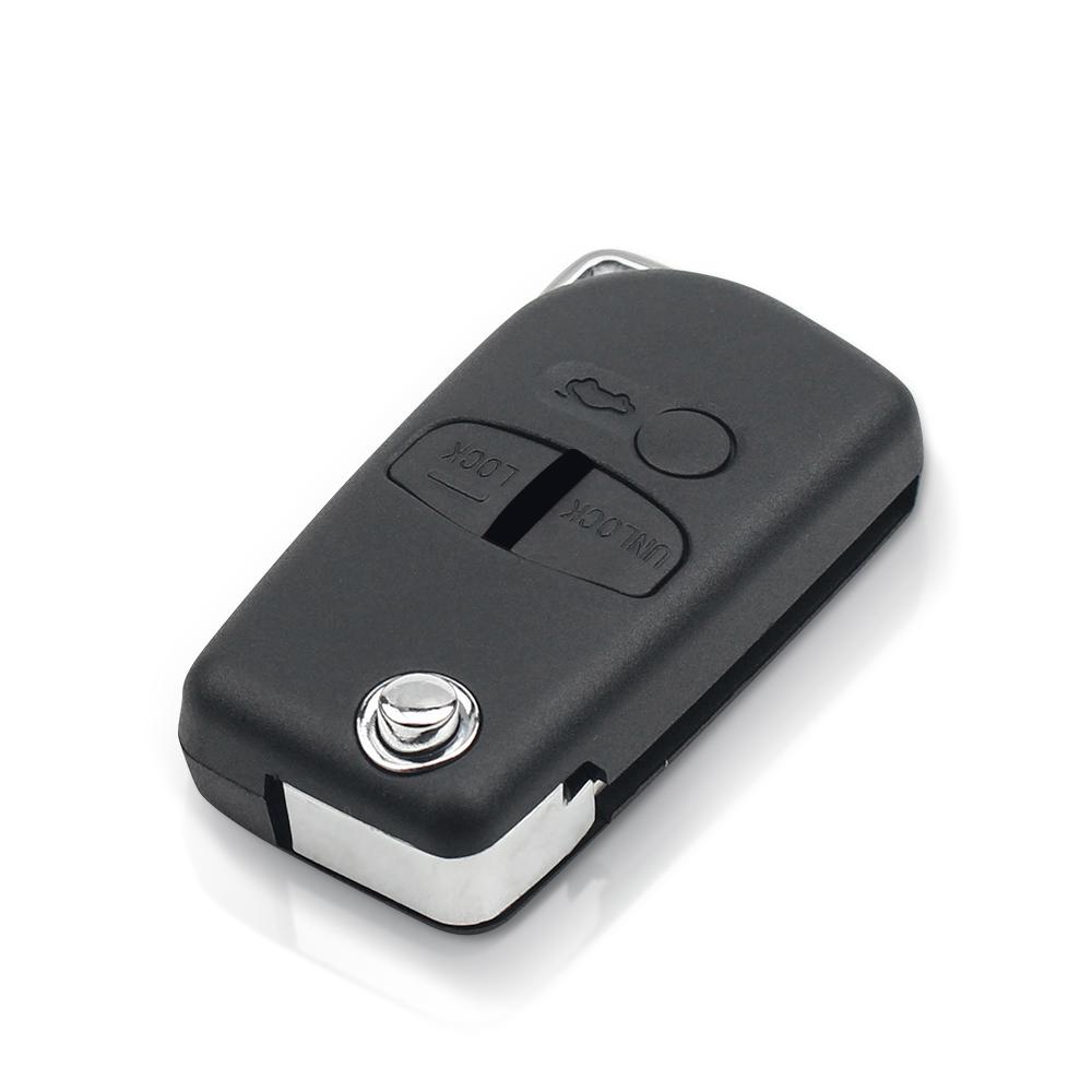 KEYYOU For Mitsubishi Lancer EX Evolution Grandis Outlander 3 Buttons Replacement Remote Key Shell Case (Left Groove)