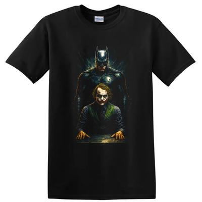 Dark Knight Joker Batman Comic Hero T Shirt Villain Tee Graphic