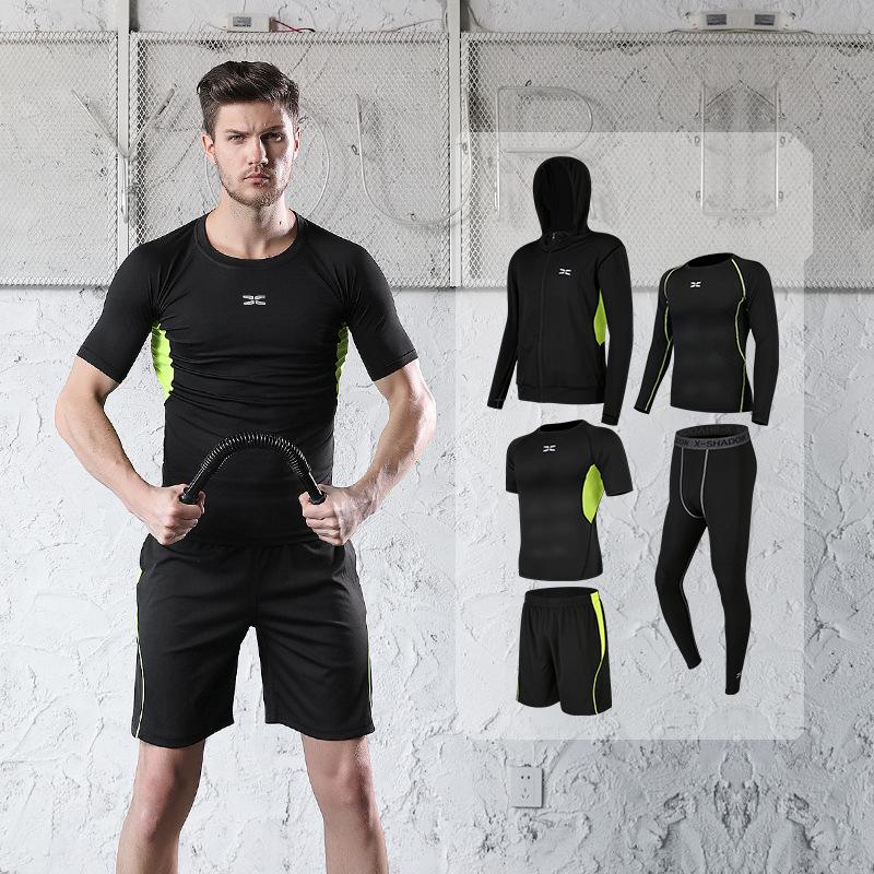 Men's Casual Fitness Running Suit: Shorts & Short-Sleeved Tights for Yoga & Training
