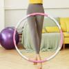 Hula Hoop Lesté pour Adultes Équipement d'Entraînement Sports Cercle Réglable Blanc et Rose