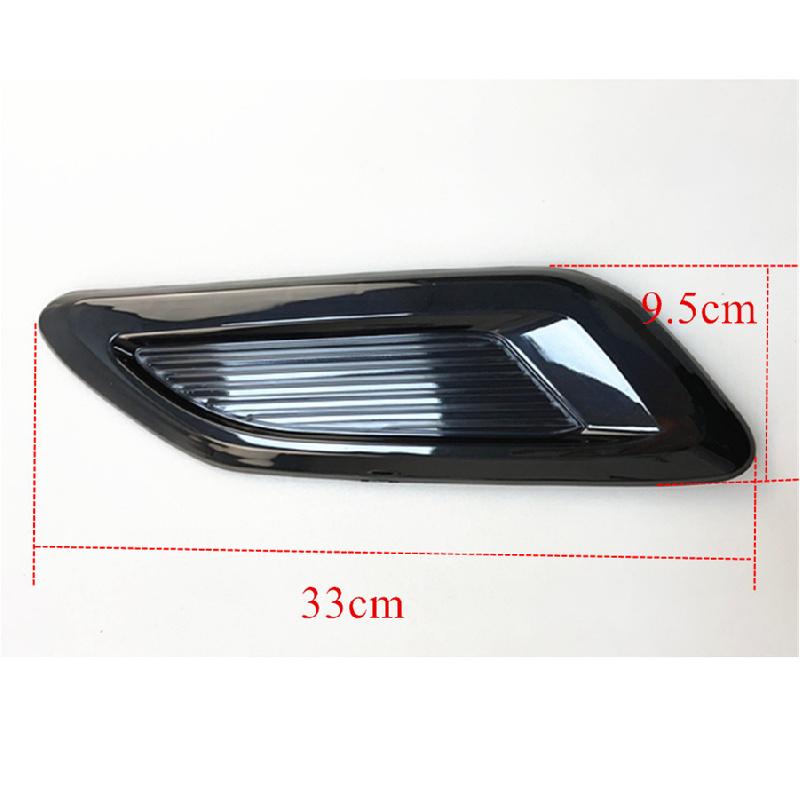 3X Car Hood Scoop Side Vent Bonnet Air Flow Intake Decor Cover Kit Glossy Black