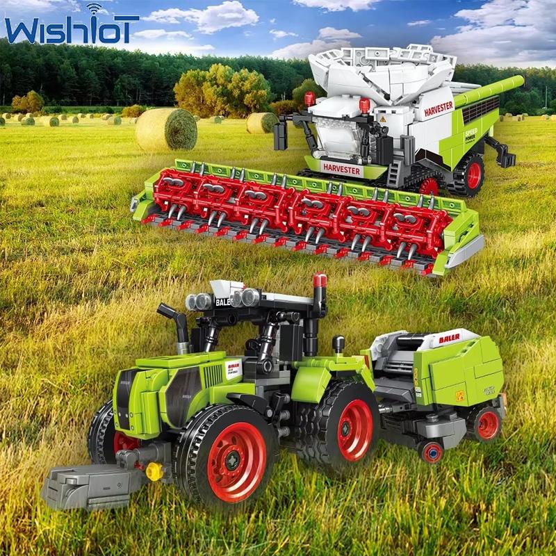 Farmer Series Truck MOC Building Blocks Tractor/Cultivator/Harvester Vehicle Boys Assembly Cars Model Bricks Toys Holiday Gifts