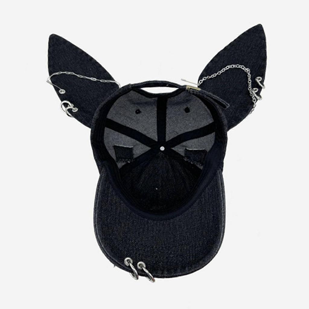Distressed Baseball Hat with Rabbit Ears Sunproof Visor Hat for Spring Camping Adult Outdoor Breathable Cycling Hat