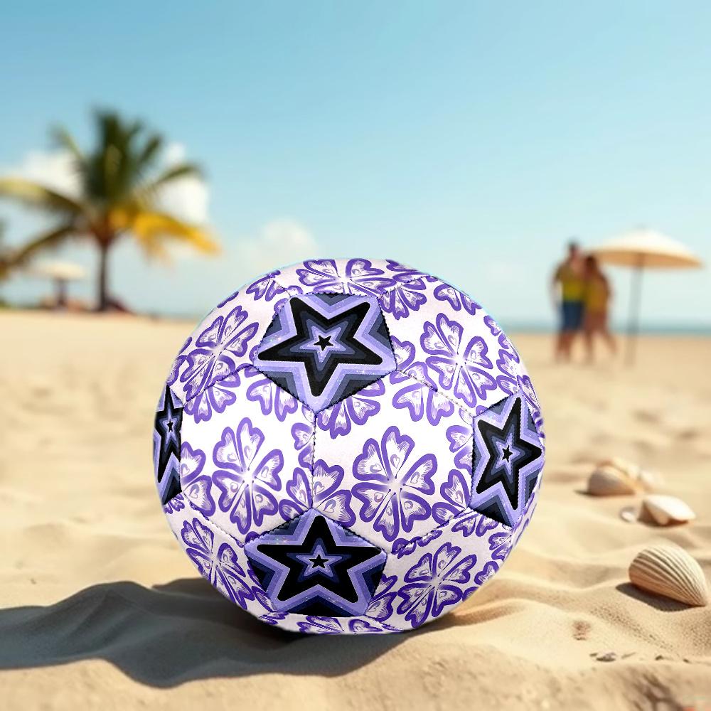 1PC Purple Floral Galactic Star Kaleidoscope Soccer Ball Size 5 Football Machine Sewn Indoor/Outdoor Universal Football A40