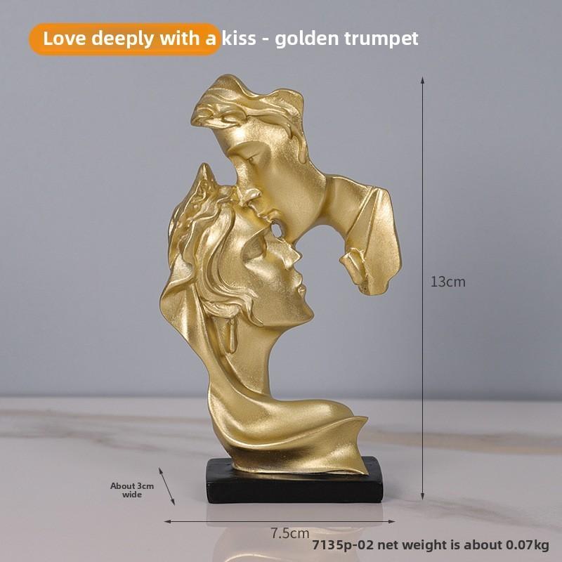 

Modern Minimalist Resin Sculpture For Home Office Decor Gift For Couples And Friends Mini Gold