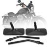 1 Pair of Rectangle Motorcycle Side Mirror Rear View Mirror for Motorcycle Black