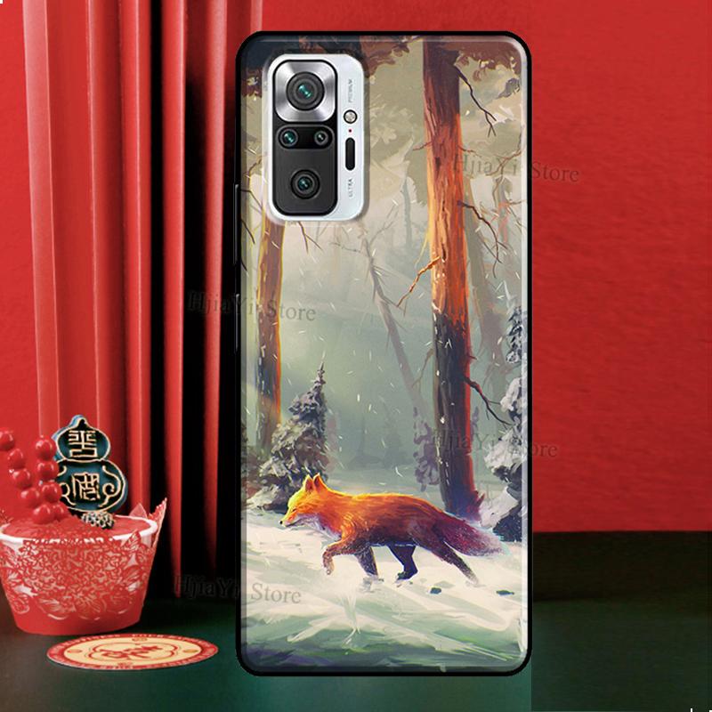 Watercolor Painting The Fox Case For Xiaomi Redmi Note 12 Pro 11 9 8 10 Pro 9S 10S 11S 12S Redmi 12C 9C 10A 10C Cover