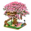 2138 Teile Kirschblütenhaus Bausteine Kirschblütenbaumhaus Bonsai Montagemodell Spielzeug Heimdekoration