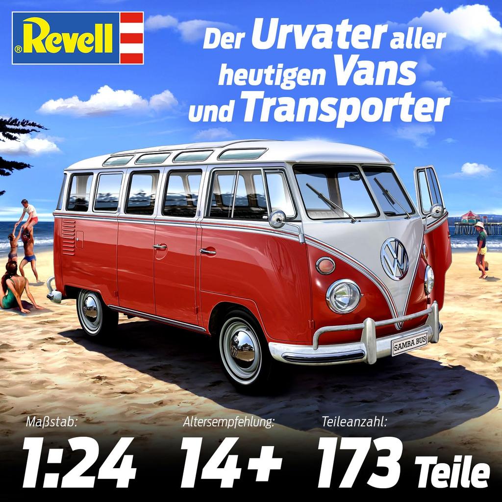 German Revell 1/24 Volkswagen T1 Samba Bus 07399 Plastic Model