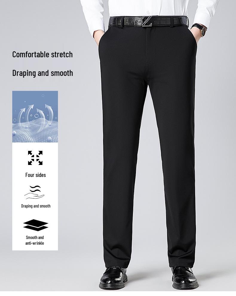 2026 Spring/Summer Men's Tencel Ice-Cool Casual Pants - Straight-Leg, Versatile Comfort for Middle-Aged Men