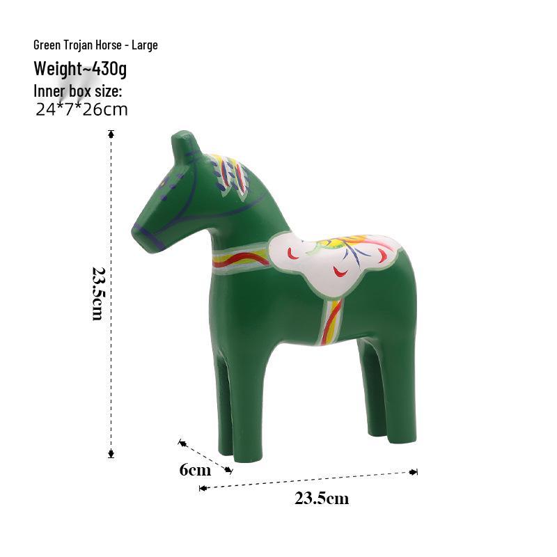 Adorno de Caballo de Madera Estilo Nórdico Morandi para Decoración de Hogar, Oficina o Sala de Estar