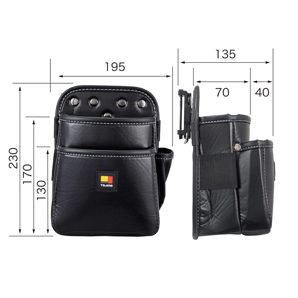 Tajima Safe System Detachable Waist Easy To Attach and Can Be Attached To a Belt Easily Rearrange Your Waist Attach Only the Tools You Reducing Strain