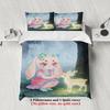 Softville Cozy Town 3PCS Bedding Sets Lop Rabbit Playing With Rabbit Pint Duvet Cover No Filling Cartoon Style Queen King Size