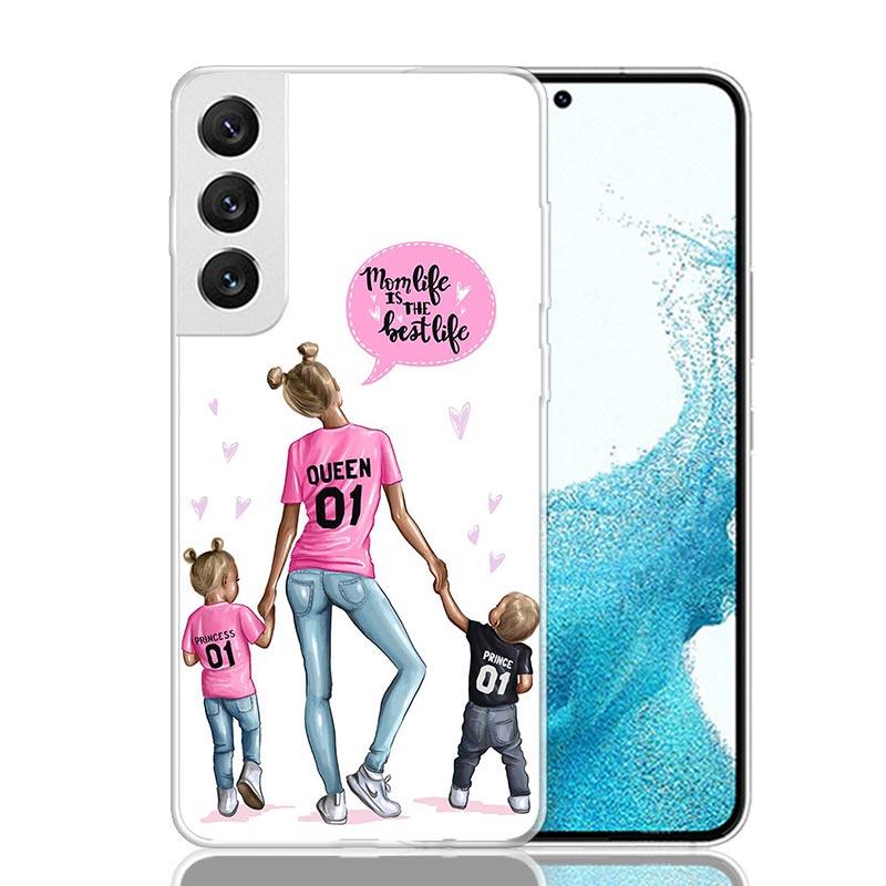 Mom Baby Girls Case Phone Cover for Samsung Galaxy S24 S25 Ultra S23 Plus S22 + S21 S20 FE S10 S25Plus Trend Fundas S24 Ultra S2