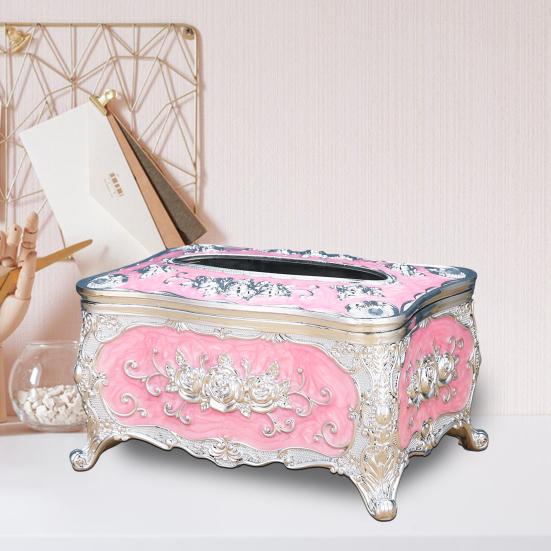 European Tissue Box Large Capacity Easy Access Tissue Box Cover Acrylic Paper Napkin Holder Luxurious Home Decoration