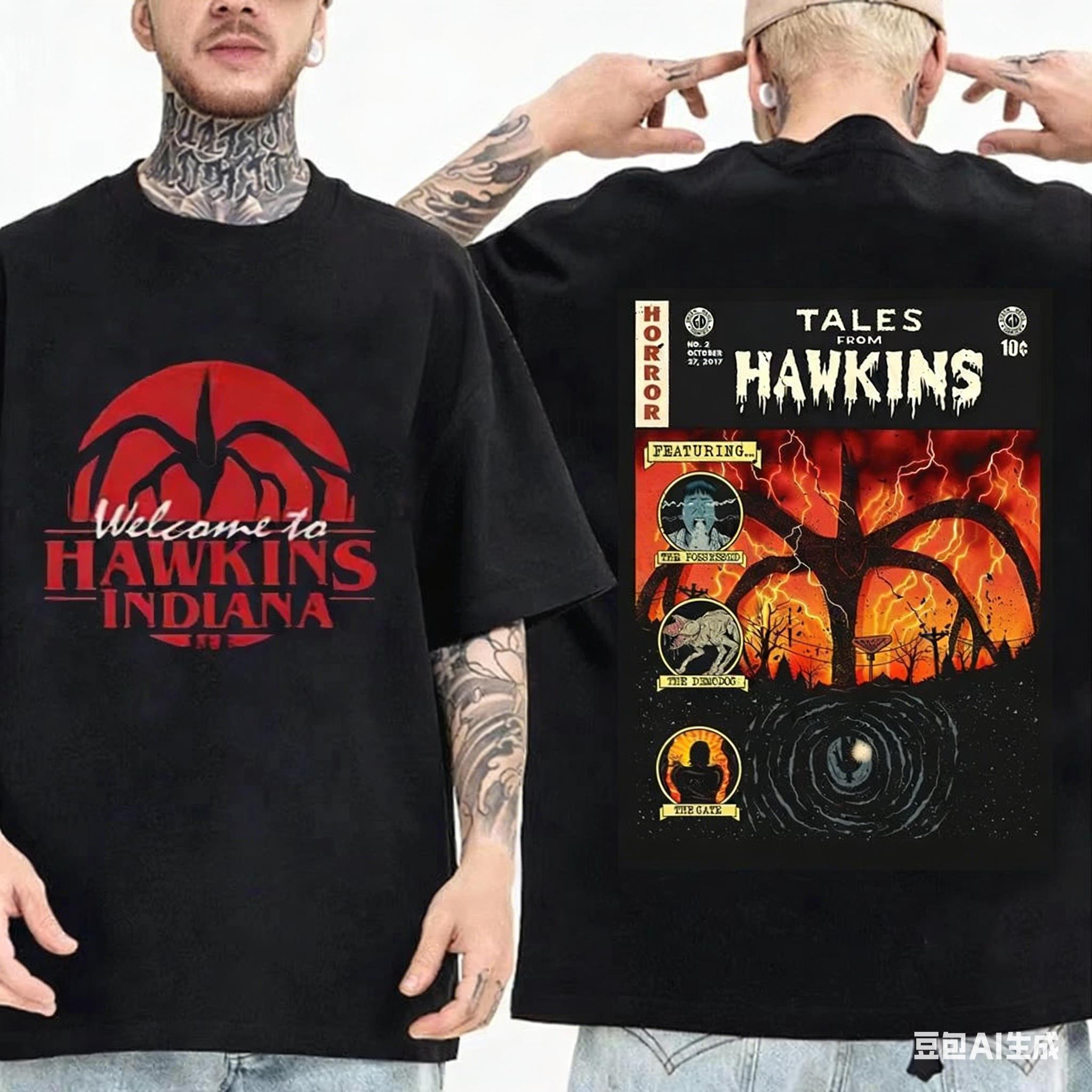 Cotton Hotselling Highquality Tshirt The Same Style As The American TV Series Stranger Things Unisex Shortsleeved Shirt XL