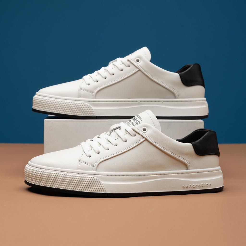 2025 Direct Supply Summer New Low-top Men's White Shoes Outdoor Sports and Leisure Leather Shoes Versatile White Board Shoes