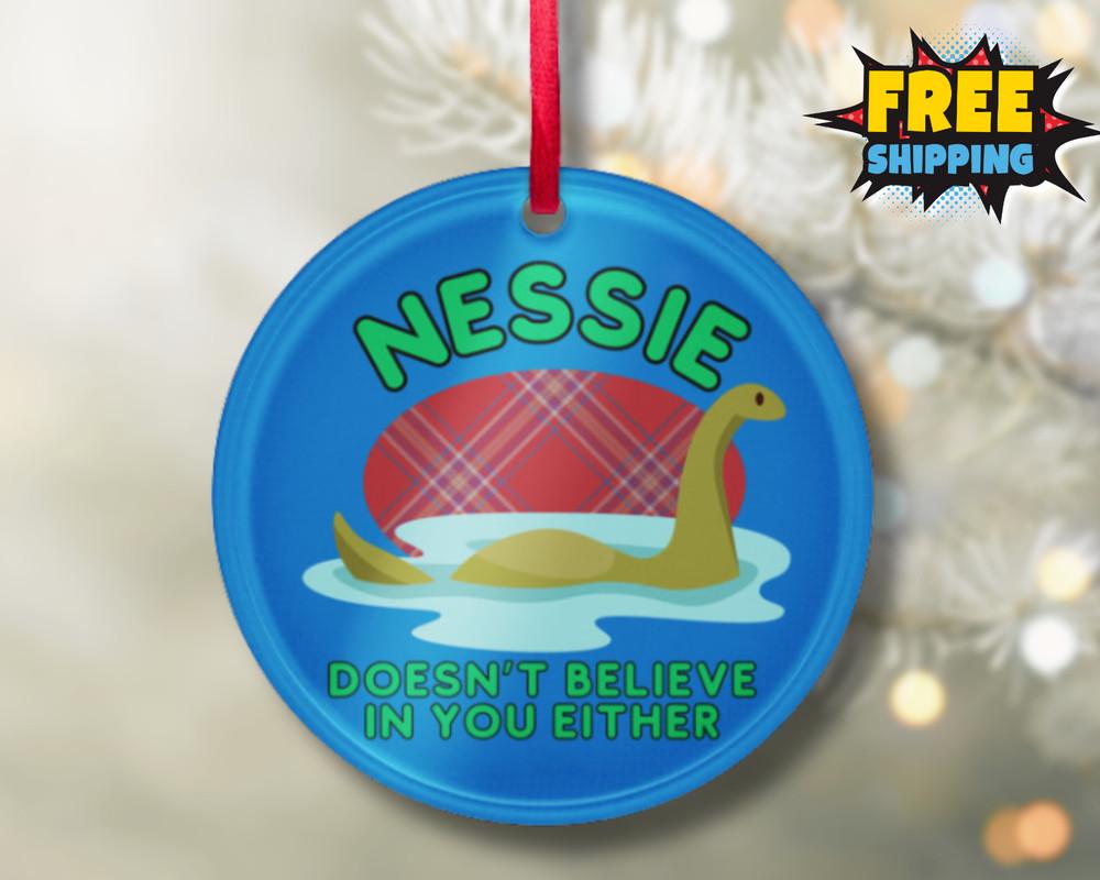 NEW Funny Loch Ness Monster Ornament Nessie Believe Scotland Scottish XMAS Unisex T-Shirt XL
