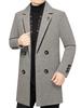 2025 Men's Mid-Length Woolen Down Jacket with Scarf Collar for Autumn/Winter