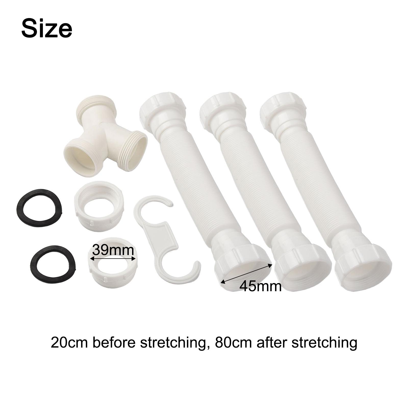 

For Home Improvement 80cm After Stretching Flexible Drain System Adjustable Length 20cm-80cm Easy Installation China Mainland