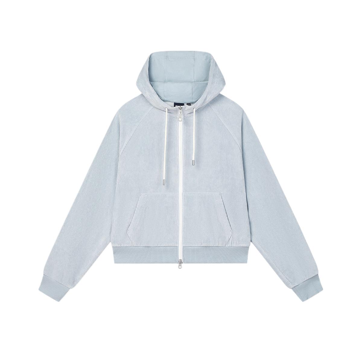 FILA Original Breathable Soft Comfortable Hooded Zip Long Sleeve Knit Top Women tops Global-Blue F71W449902FBU XL