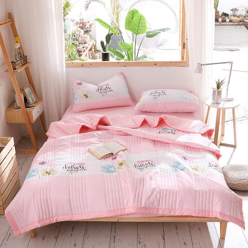 Simple Modern Air Condition Thin Blanket Summer Quilt Cotton Fluffy Plaid Blanket on The Bed Comfortable Comforter