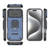 For iPhone 17 Pro Max Case PC + TPU Kickstand Phone Protector with Lens Cover