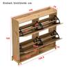 Elegant Wooden Shoe Cabinet with Rattan Doors – 4 Doors, Metal Frame and Top Shelf for Stylish and Organized Storage.