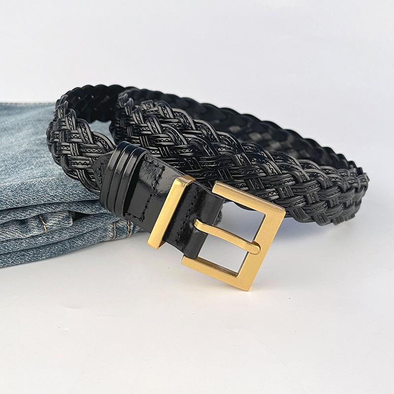 Non-hole Braided Retro Fashion Women's Belt with Casual Pants Jeans Short Skirt Women's Belt