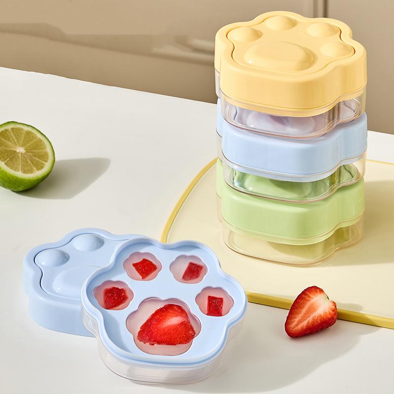 5 Grid Push Ice Cube Mould Ice Compartment Mini Summer Ice Mould Ice Storage Box Home Ice Cube Mould With Lid