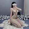 Plus Size Women Sexy Halter Hollow Out One Piece Fishnet Lingerie Stockings