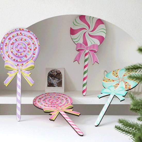 Christmas Lollipop Yard Sign Xmas Candy Lawn Sign Winter Holiday Lollipop Decoration for Indoor Outdoor Pathway Patio Decor