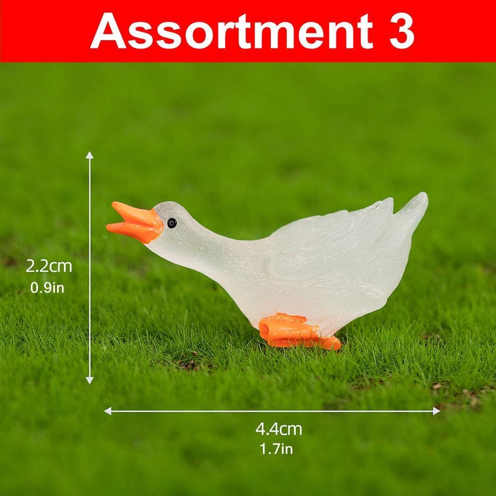18/12/6/1PCS Luminous Goose Figurine Miniatures Home Decor Glow In the Dark Animal Figurine DIY Fariy Garden Accessories Garden Desk Decoration