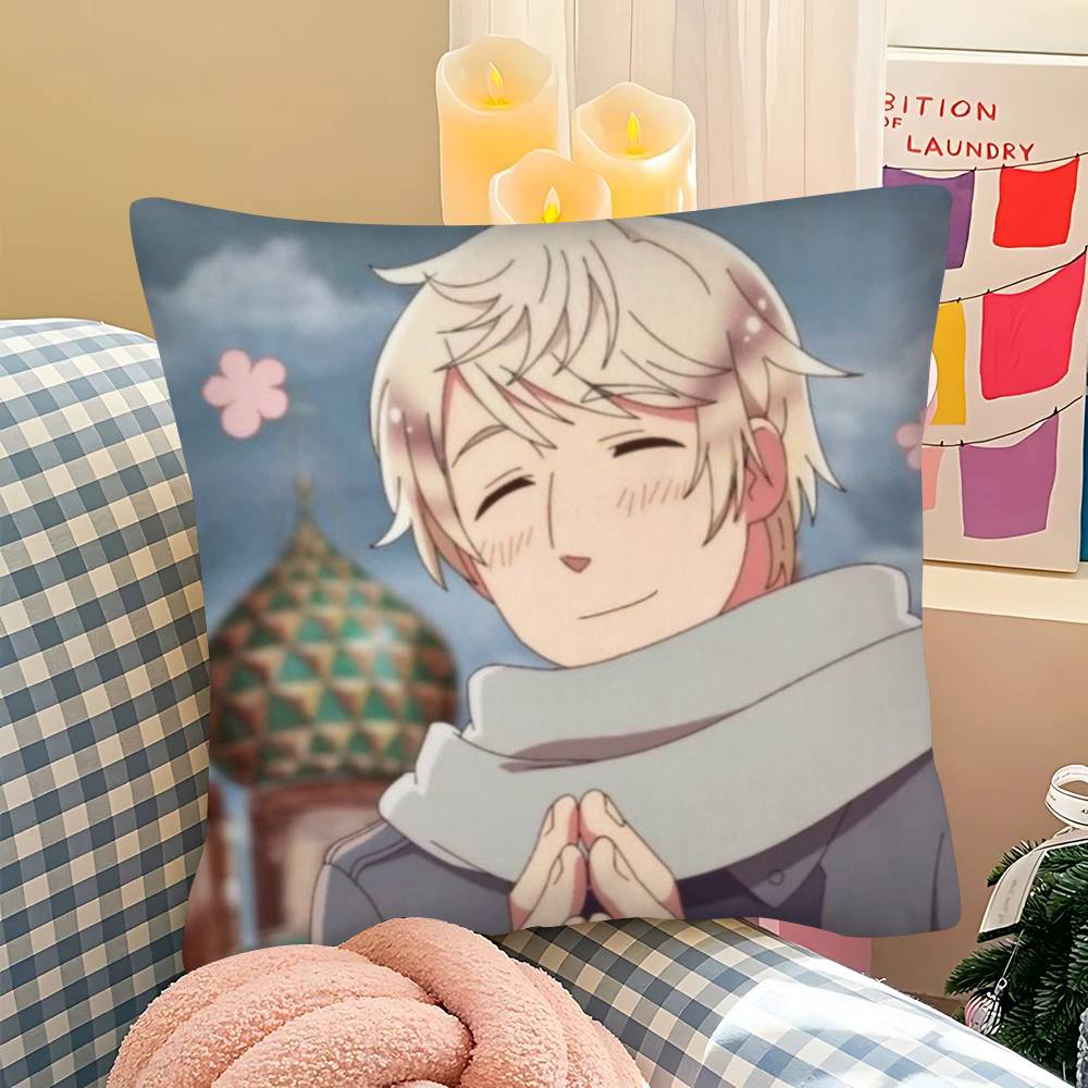 1Pc Anime H-Hetalia World Stars Pillow Case Fashion Square Pillowcase Bedroom Sofa Room Ins Decoration Leisure