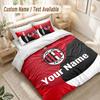 Custom Name Bedding Set 3 PiecesAC Milan Print Duvet Cover + 2 Pillowcases Soft Bed Decor