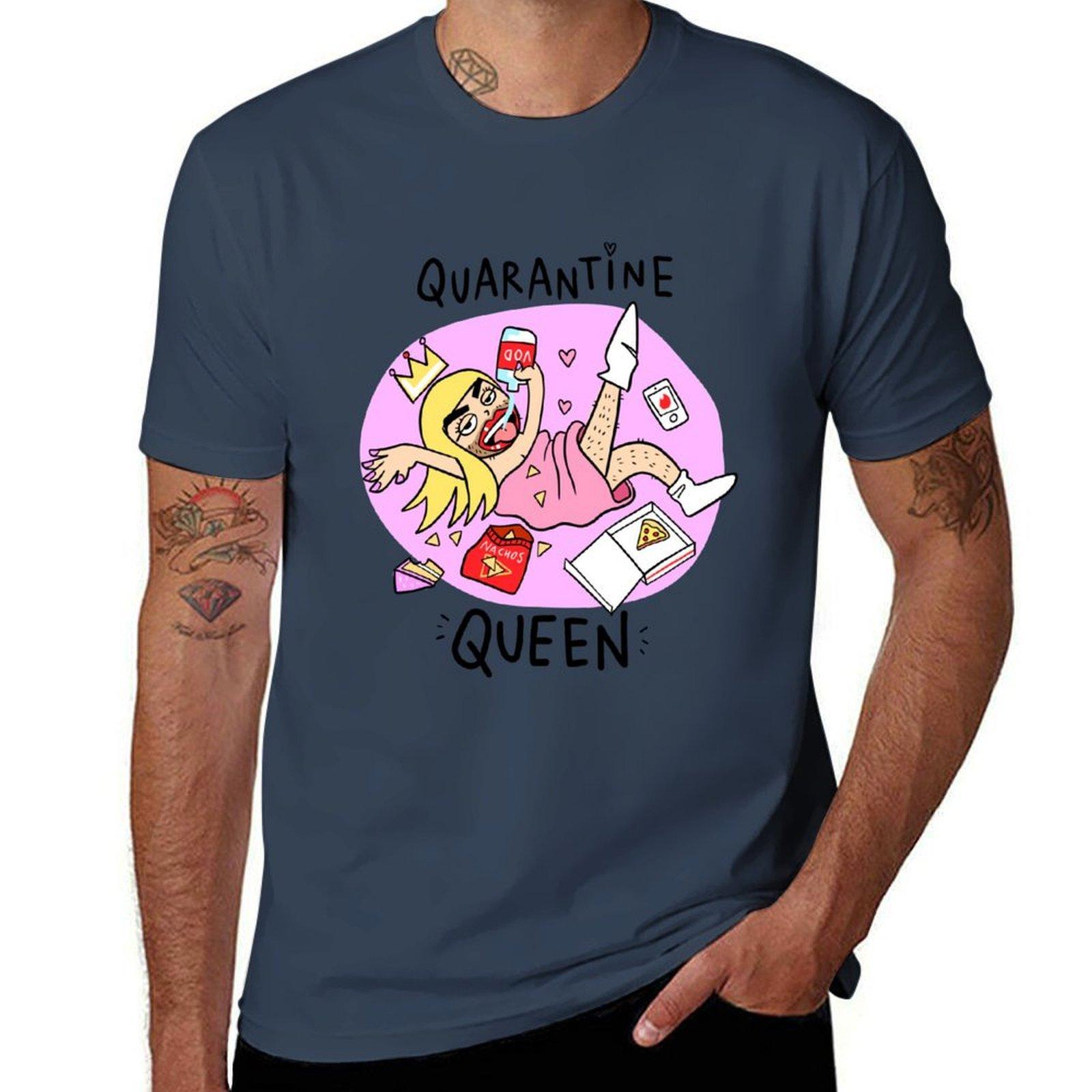 Футболка Quarantine Queen аниме футболка футболки для мужчин графические футболки футболка S