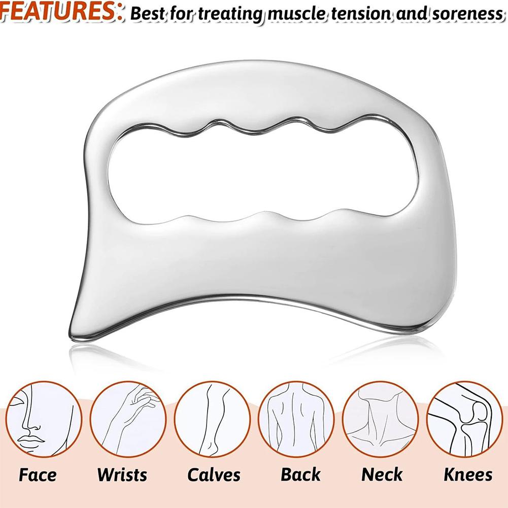 Stainless Steel Gua Sha Muscle Scraper Tool for Face Body Physical Therapy, Lymphatic Drainage Massager Soft Tissue Massage Tool